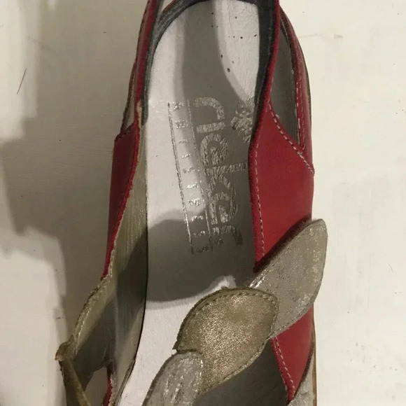 Rieker Women's Shoes, Sling Pumps red & mettalic size 37 - Picture 9 of 10